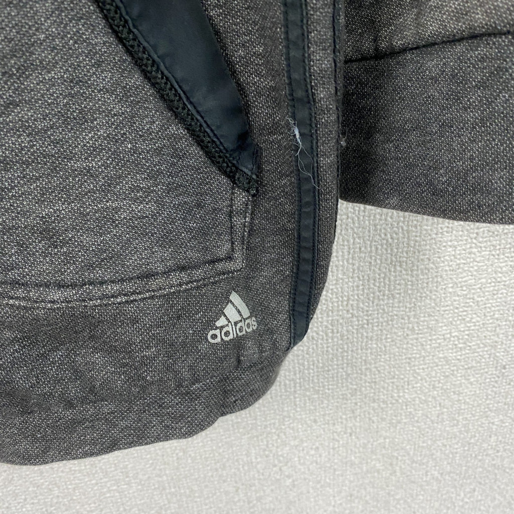00s　adidas　アディダス　フルジップスウェットジャケット/モッズコート　ヴィンテージ　グレー　Mサイズ