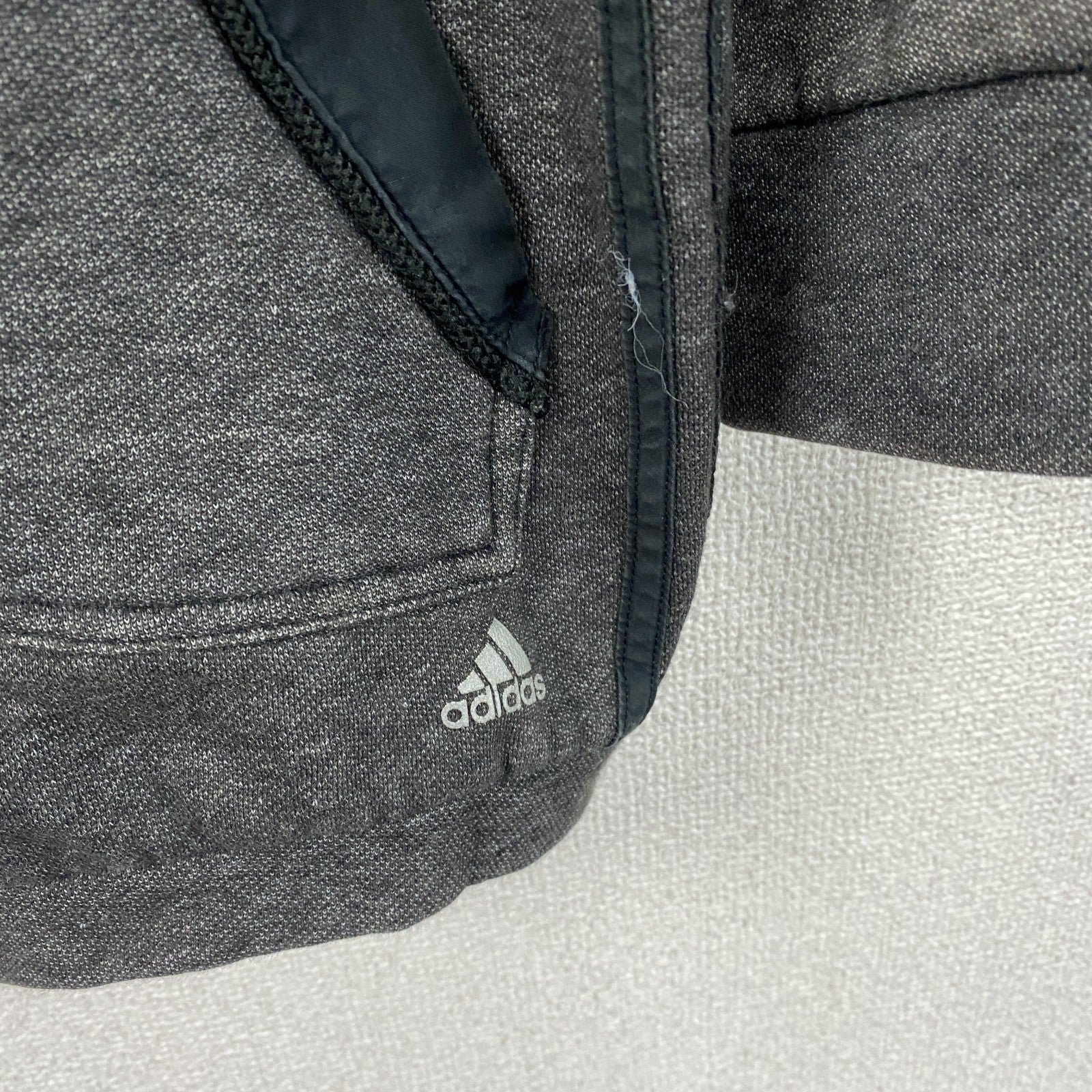 00s　adidas　アディダス　フルジップスウェットジャケット/モッズコート　ヴィンテージ　グレー　Mサイズ