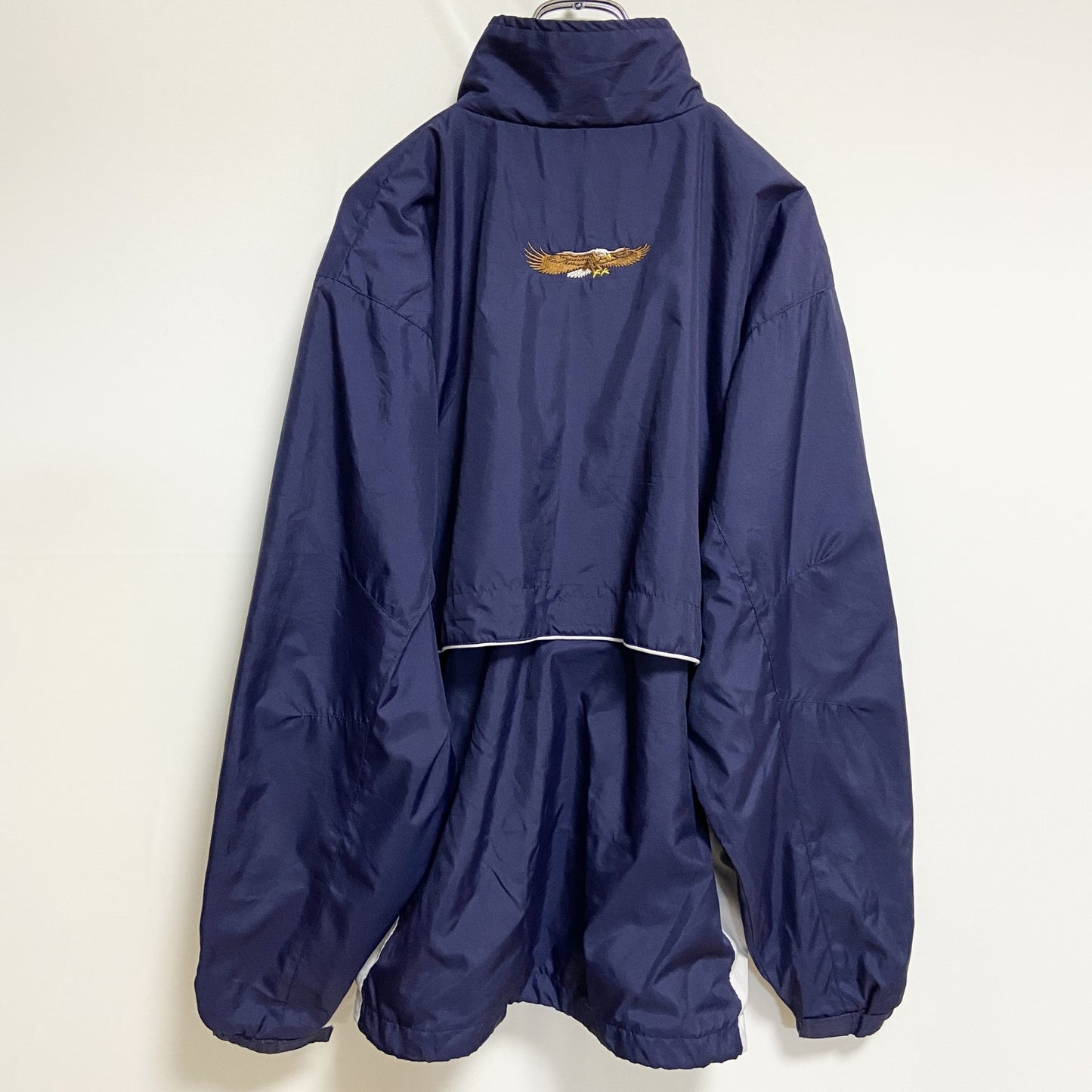 古着 used　Anaconda Sports　長袖ハイネック刺繍ナイロンジャケット　バスケットボール　ネイビー　Mサイズ