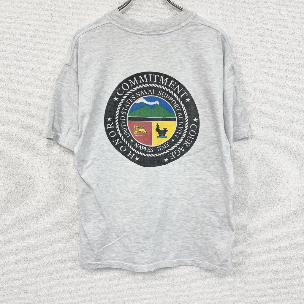 00s　BEEFY-T　U.S.NAVY　半袖プリントTシャツ　ヴィンテージ　灰色　グレー　Lサイズ