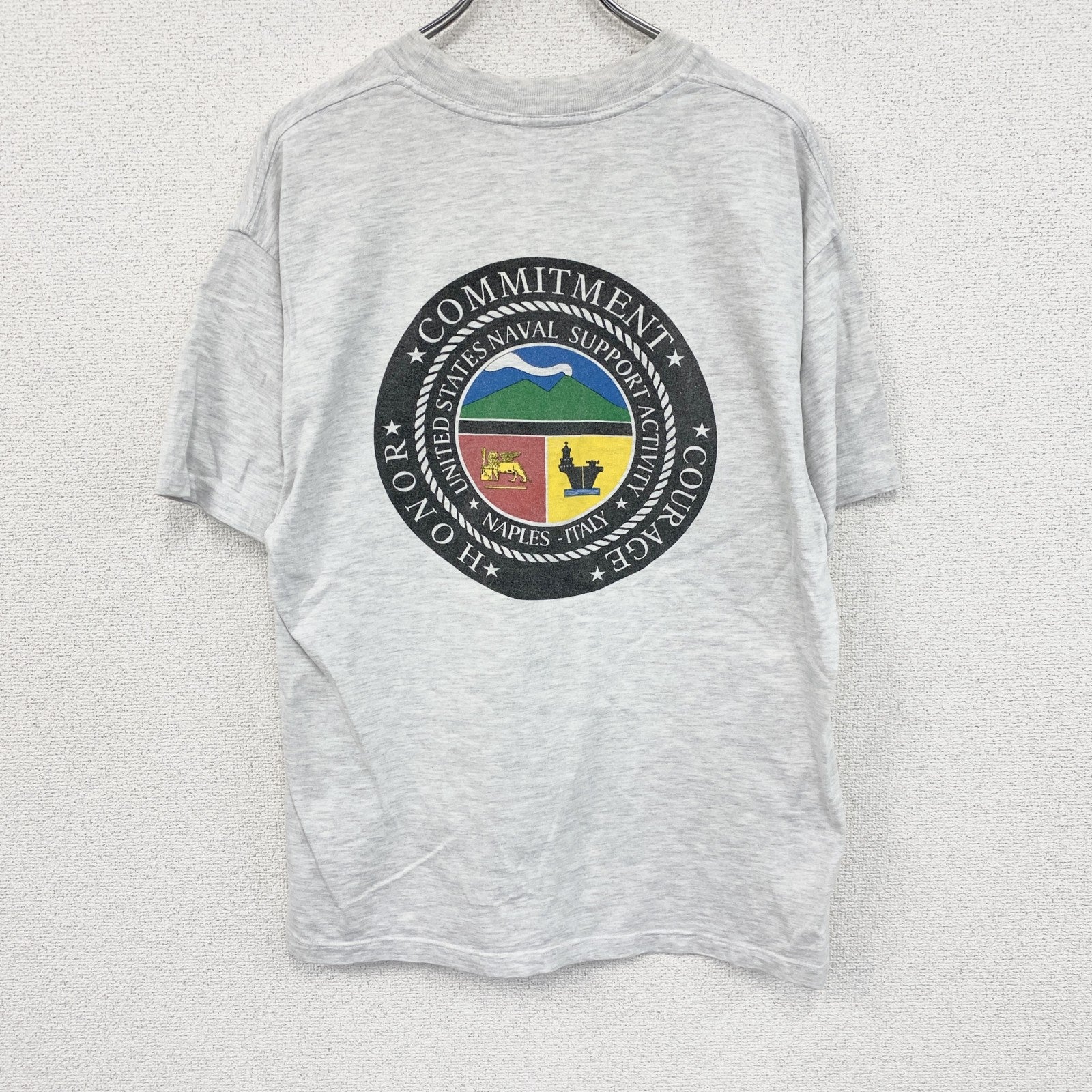 00s　BEEFY-T　U.S.NAVY　半袖プリントTシャツ　ヴィンテージ　灰色　グレー　Lサイズ