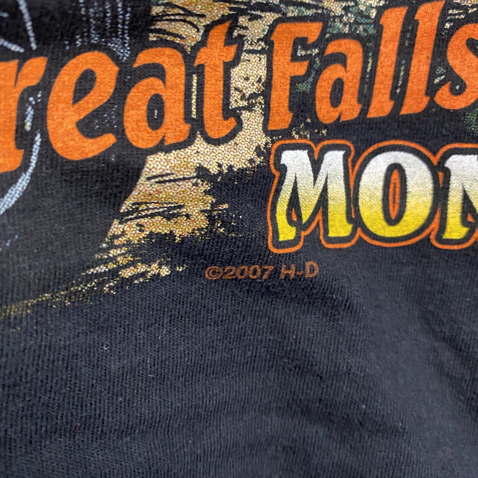 00s　HARLEY DAVIDSON　ハーレーダビッドソン　半袖プリントTシャツ　黒　ブラック