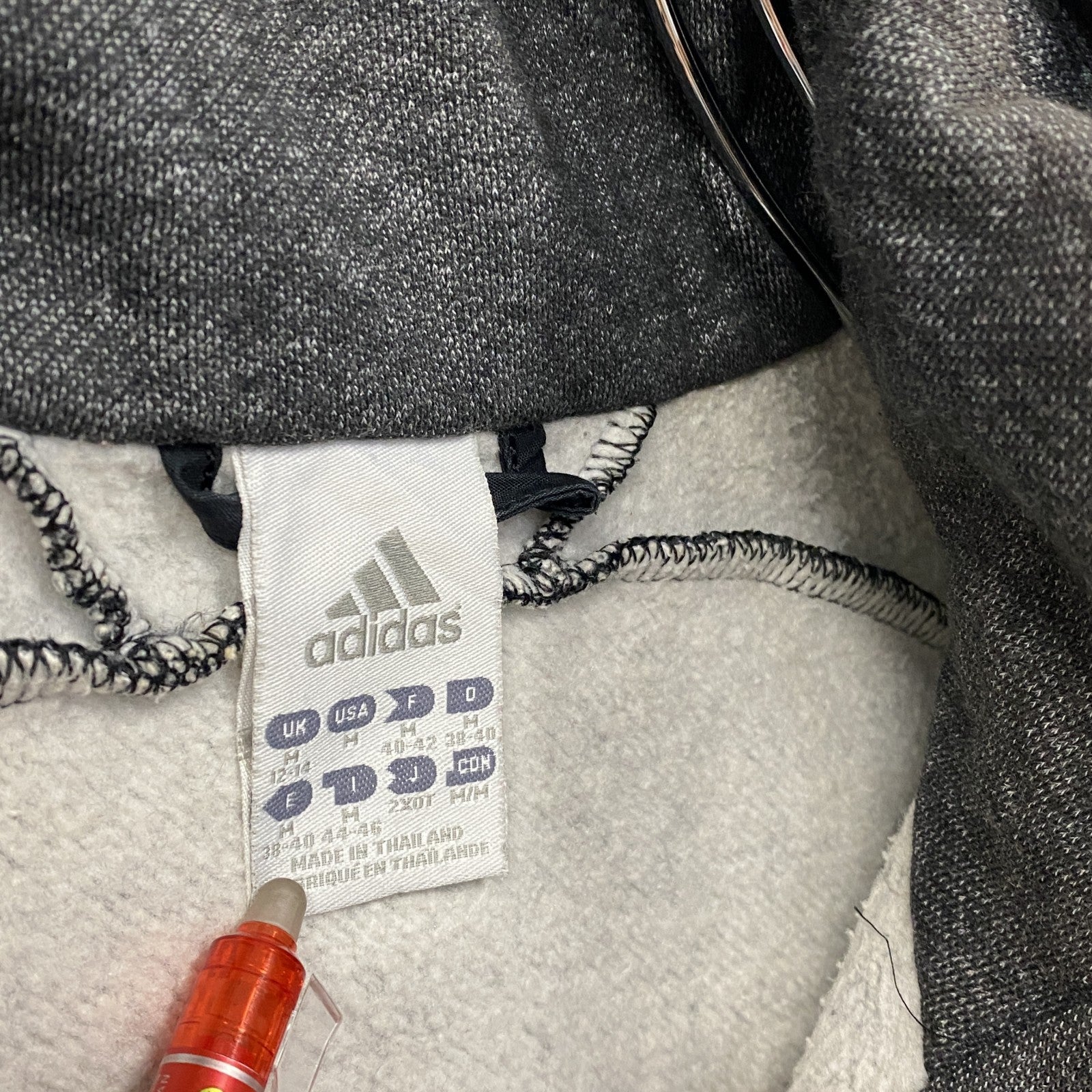 00s　adidas　アディダス　フルジップスウェットジャケット/モッズコート　ヴィンテージ　グレー　Mサイズ