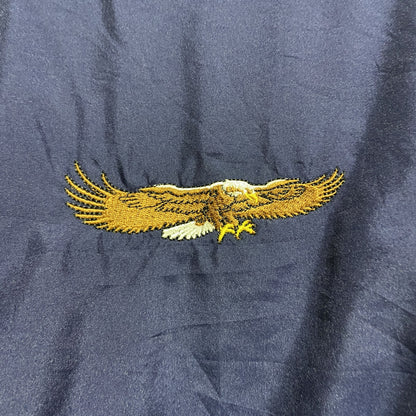 古着 used　Anaconda Sports　長袖ハイネック刺繍ナイロンジャケット　バスケットボール　ネイビー　Mサイズ