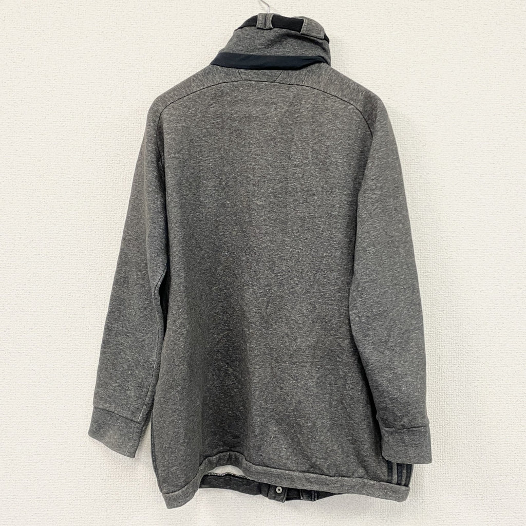 00s　adidas　アディダス　フルジップスウェットジャケット/モッズコート　ヴィンテージ　グレー　Mサイズ