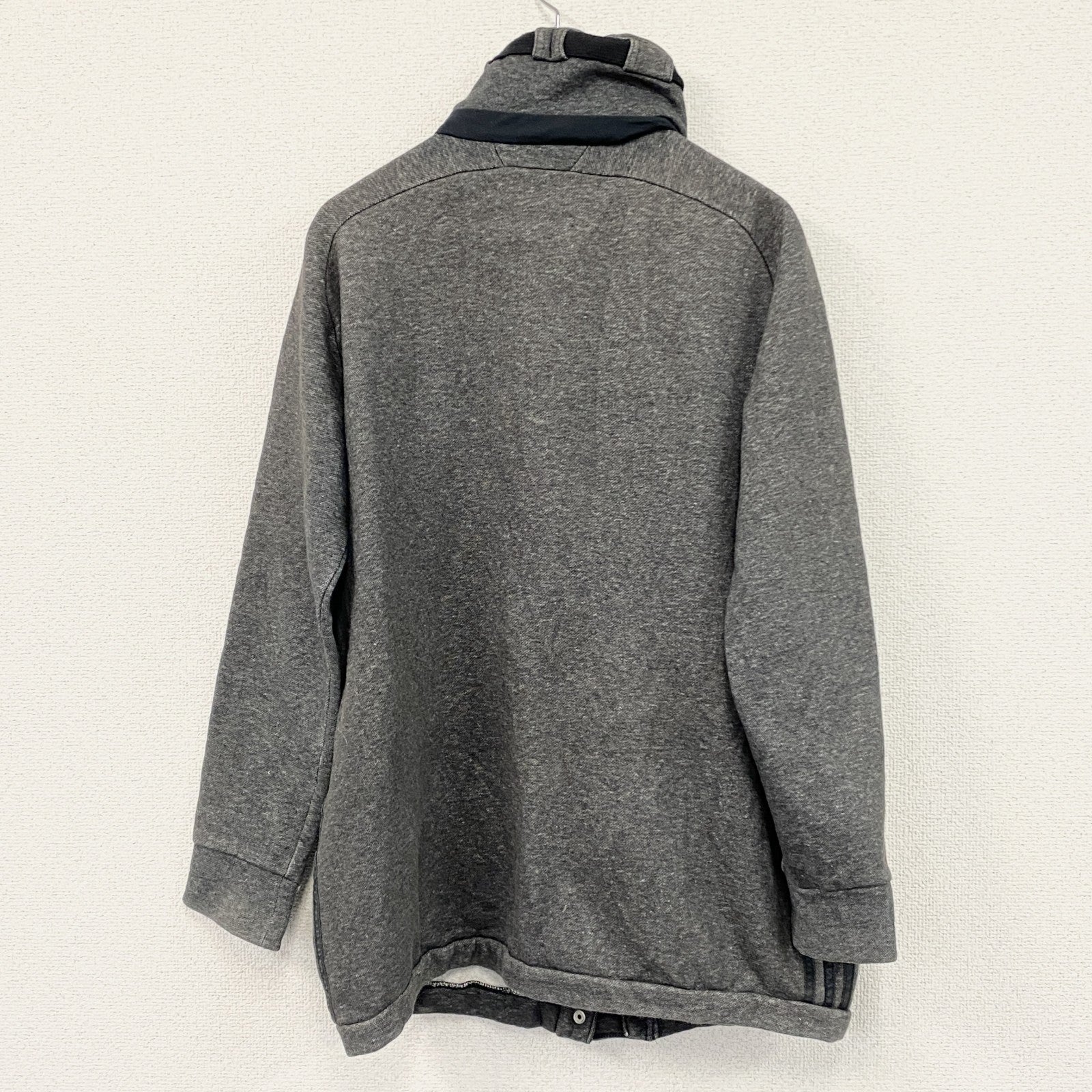 00s　adidas　アディダス　フルジップスウェットジャケット/モッズコート　ヴィンテージ　グレー　Mサイズ