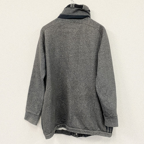 00s　adidas　アディダス　フルジップスウェットジャケット/モッズコート　ヴィンテージ　グレー　Mサイズ