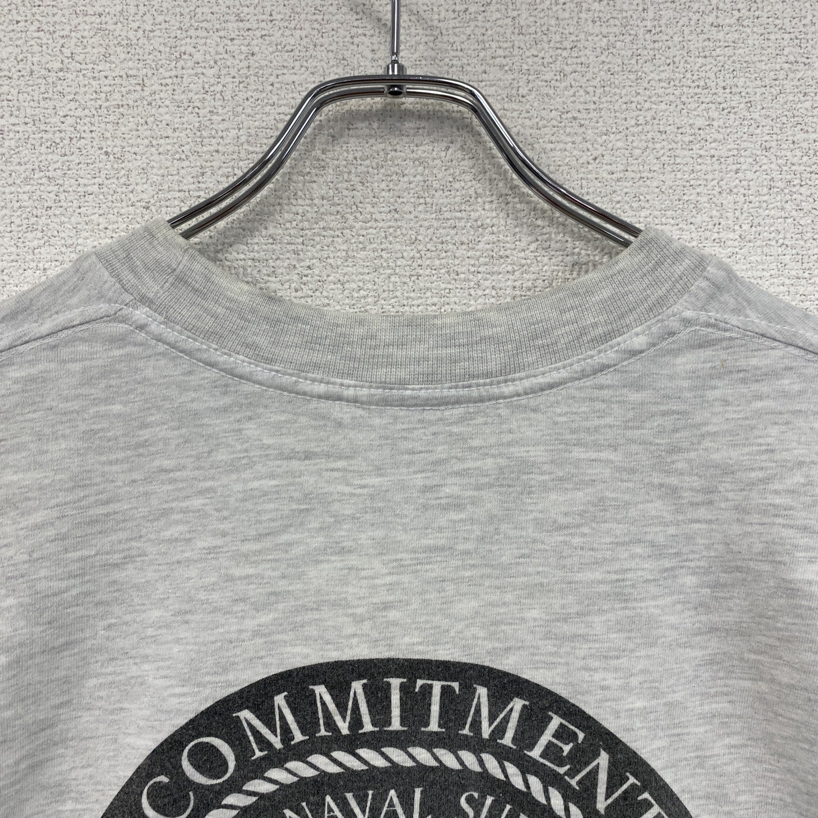 00s　BEEFY-T　U.S.NAVY　半袖プリントTシャツ　ヴィンテージ　灰色　グレー　Lサイズ