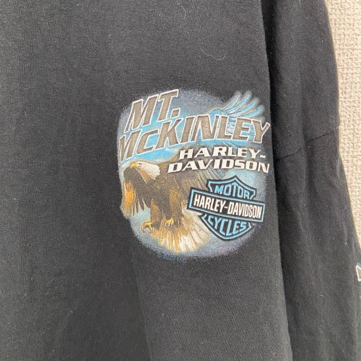 HARLEY DAVIDSON　ハーレーダビッドソン　長袖プリントTシャツ　黒　ブラック　2XLサイズ
