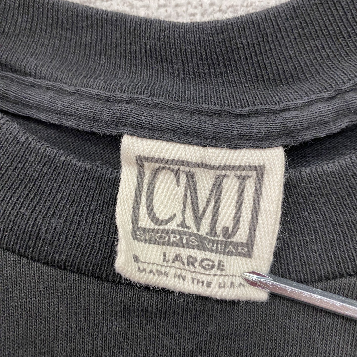 90s　CMJ　半袖プリントTシャツ　アニマルT　シングルステッチ　ヴィンテージ　黒　ブラック　Lサイズ