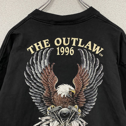 90s　CMJ　半袖プリントTシャツ　アニマルT　シングルステッチ　ヴィンテージ　黒　ブラック　Lサイズ