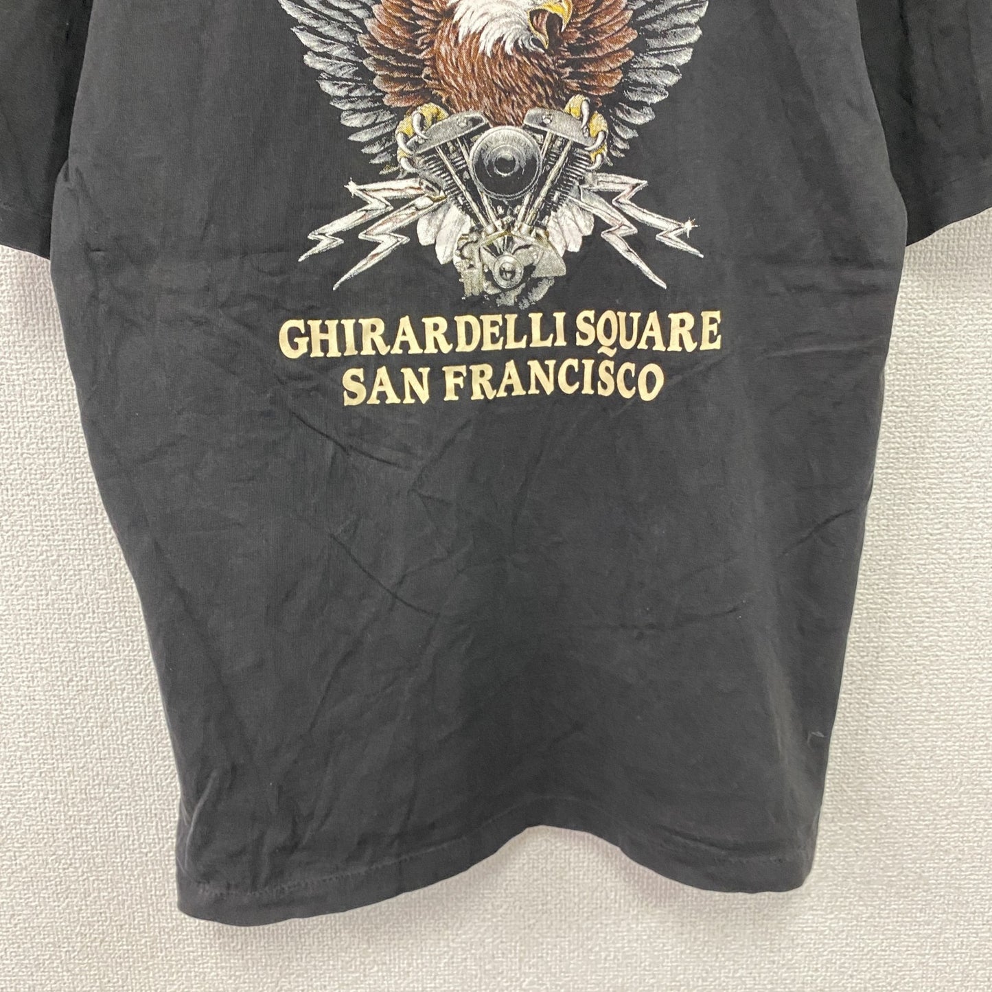 90s　CMJ　半袖プリントTシャツ　アニマルT　シングルステッチ　ヴィンテージ　黒　ブラック　Lサイズ