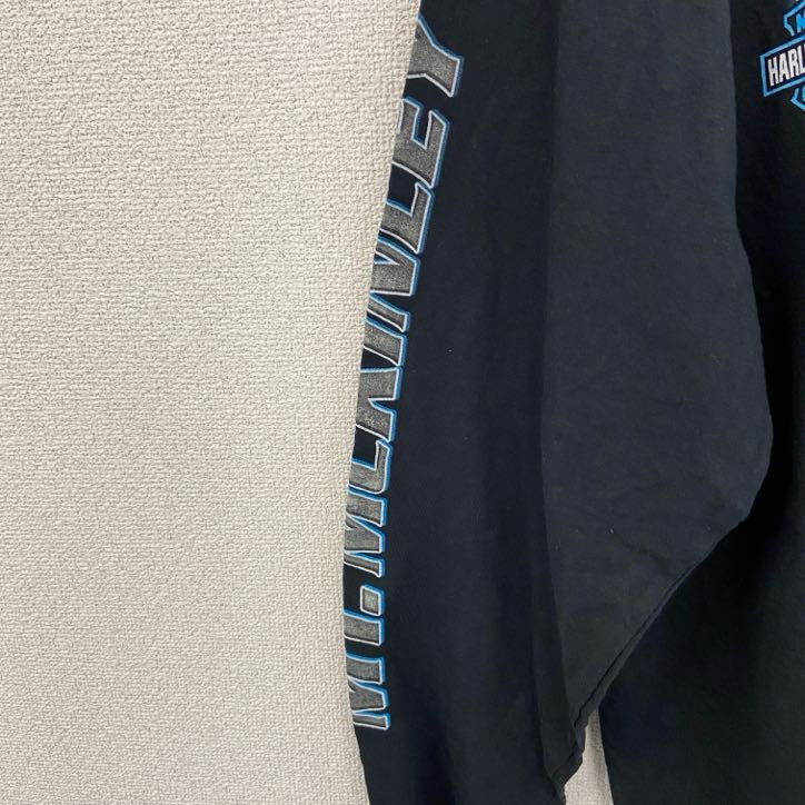 HARLEY DAVIDSON　ハーレーダビッドソン　長袖プリントTシャツ　黒　ブラック　2XLサイズ