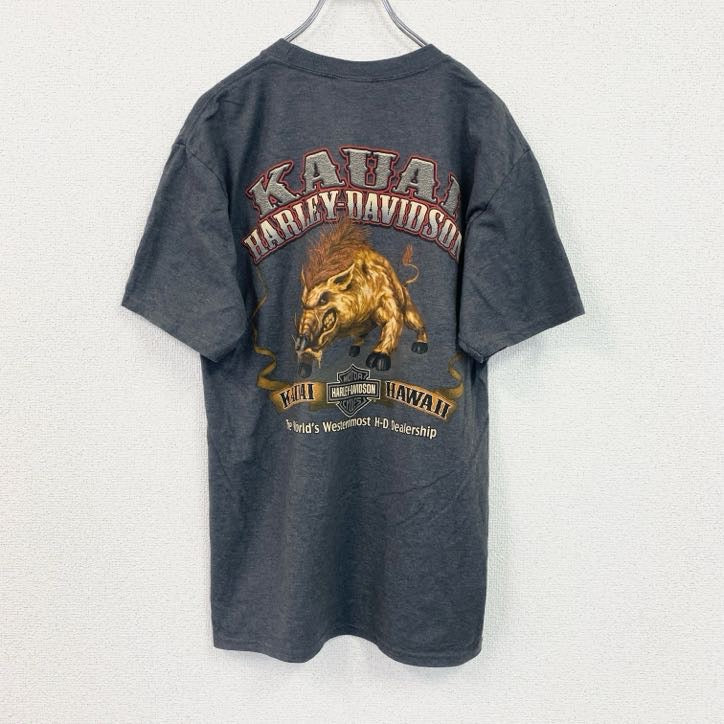 HARLEY DAVIDSON　ハーレーダビッドソン　半袖プリントTシャツ　灰色　グレー　Mサイズ