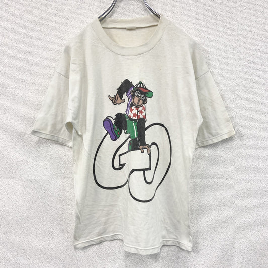 ～90s　半袖プリントTシャツ　モンキー　ユーロヴィンテージ　白　ホワイト
