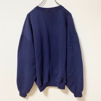 JERZEES　ジャージーズ　スウェット/トレーナー　刺繍ロゴ　フェード　オーバーサイズ　クルーネック　紺　ネイビー　XLサイズ