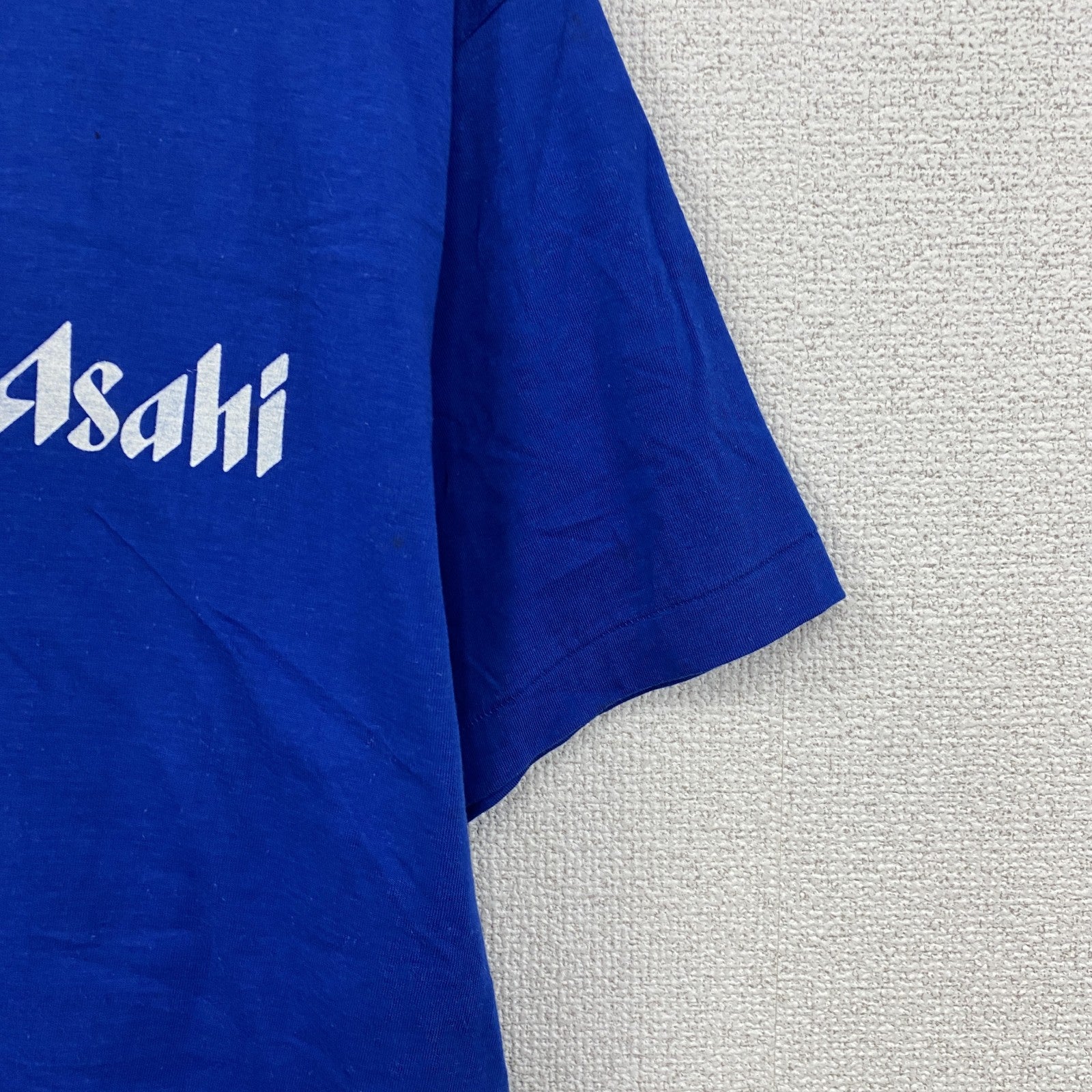 00s　アサヒビール　半袖プリントTシャツ　ヴィンテージ　青　ブルー　Lサイズ