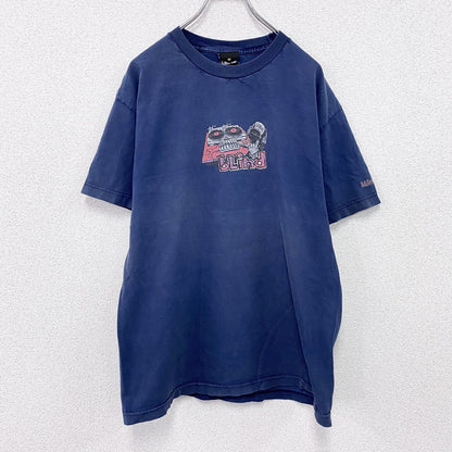 90s　blind　ブラインド　半袖プリントTシャツ　スケートボード　DJ　死神　ヴィンテージ　ネイビー　Lサイズ