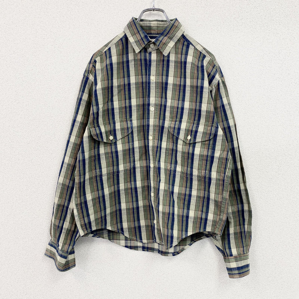 L.L.Bean　エルエルビーン　長袖シャツ　チェック柄　マルチカラー　緑　グリーン　SMサイズ
