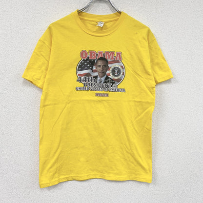 00s　DELTA　バラク・オバマ　半袖プリントTシャツ　ヴィンテージ　黄色　イエロー　Mサイズ
