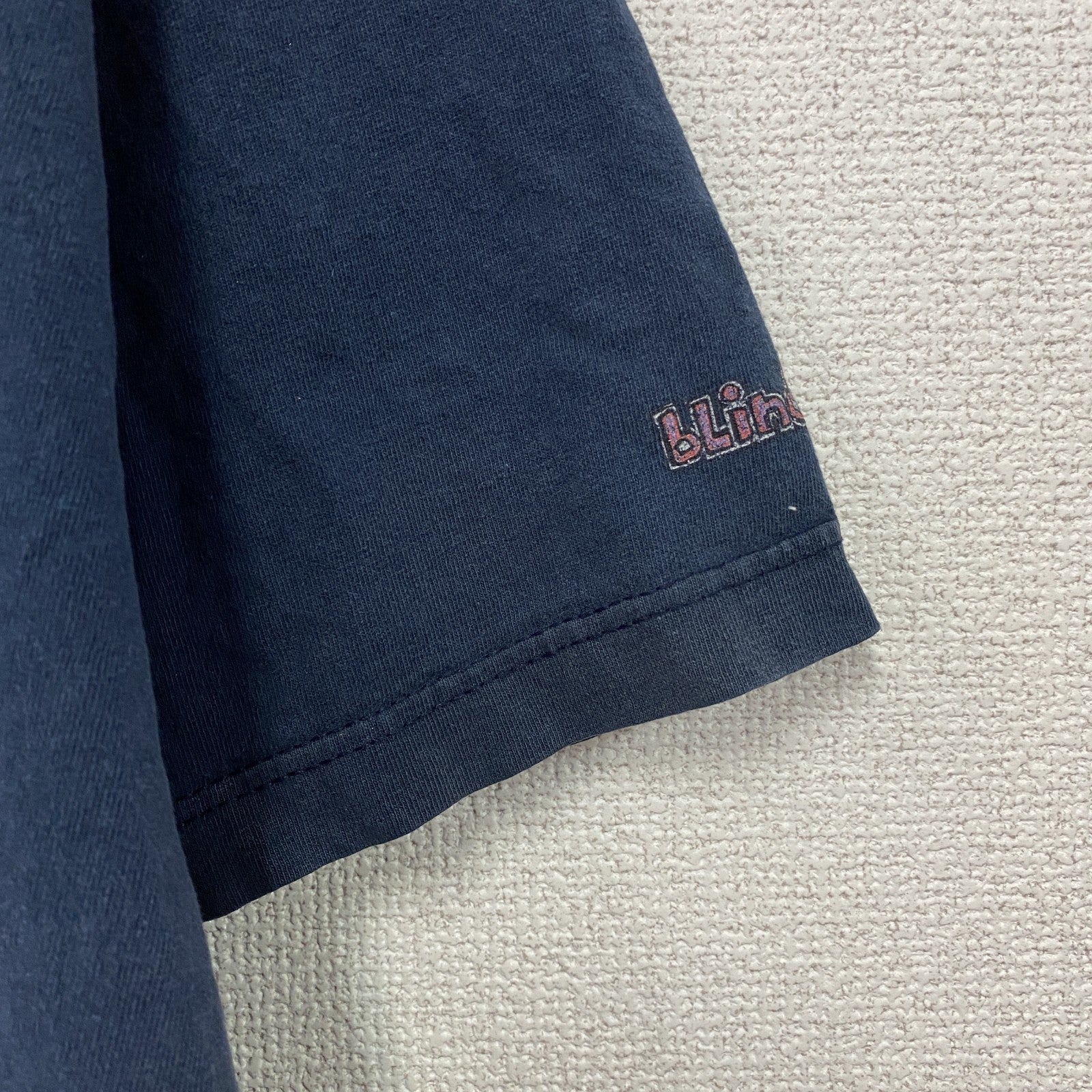 90s　blind　ブラインド　半袖プリントTシャツ　スケートボード　DJ　死神　ヴィンテージ　ネイビー　Lサイズ