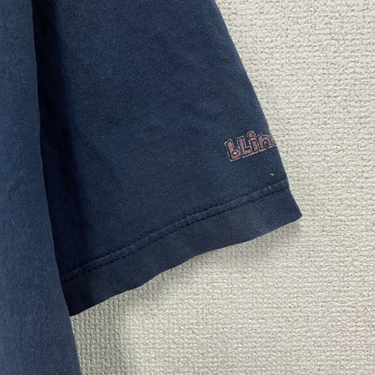 90s　blind　ブラインド　半袖プリントTシャツ　スケートボード　DJ　死神　ヴィンテージ　ネイビー　Lサイズ