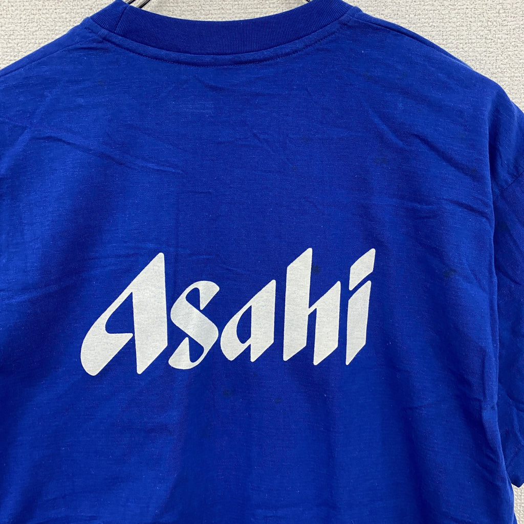 00s　アサヒビール　半袖プリントTシャツ　ヴィンテージ　青　ブルー　Lサイズ