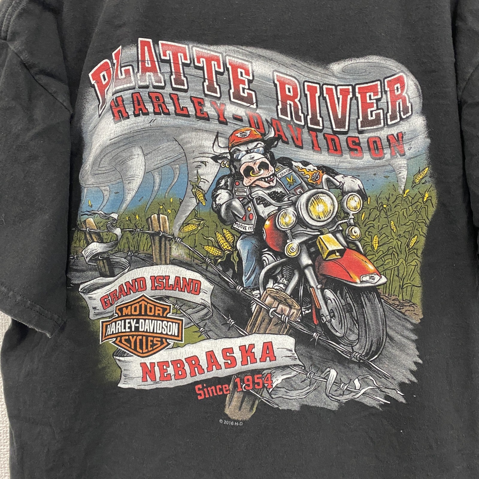 HARLEY DAVIDSON　ハーレーダビッドソン　半袖両面プリントTシャツ　黒　ブラック　Lサイズ