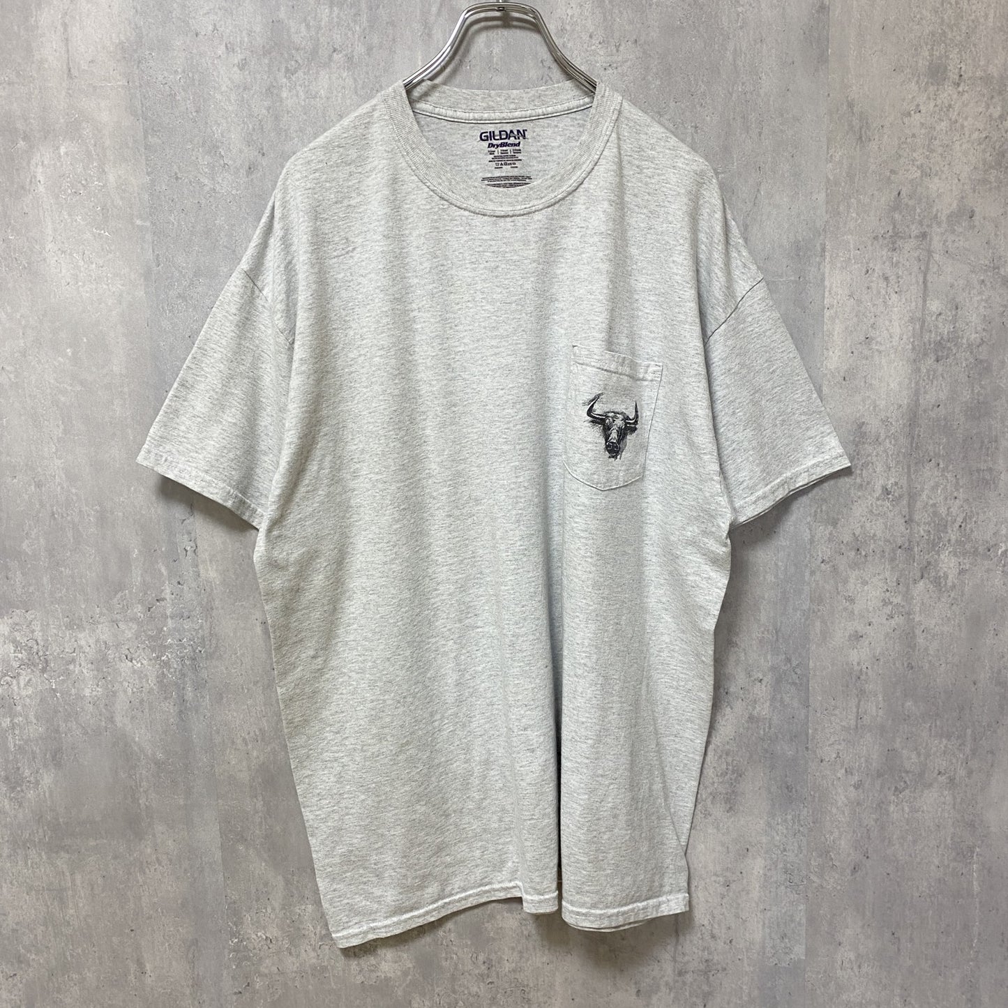 古着 used　GILDAN　ギルダン　半袖ワンポイントTシャツ　バックプリント　クルーネック　オーバーサイズ　Lサイズ