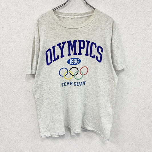 90s　アトランタオリンピック　グアム代表　半袖プリントTシャツ　シングルステッチ　オートミール　