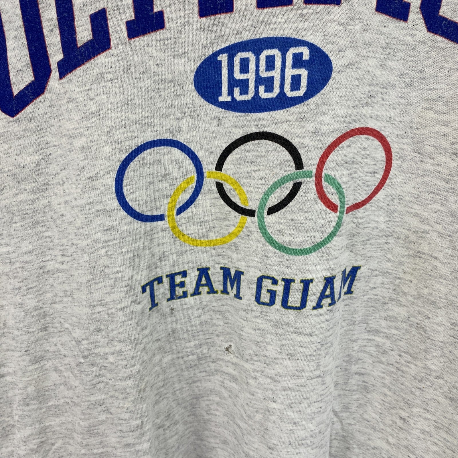 90s　アトランタオリンピック　グアム代表　半袖プリントTシャツ　シングルステッチ　オートミール　