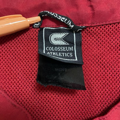 古着 used　COLOSSEUM　長袖カレッジナイロンジャケット　ハーフジッププルオーバー　アラバマ　赤　レッド　Lサイズ
