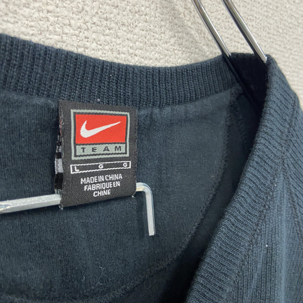 90s　NIKE　ナイキ　コットンニットベスト　スウッシュ　ヴィンテージ　黒　ブラック　Lサイズ