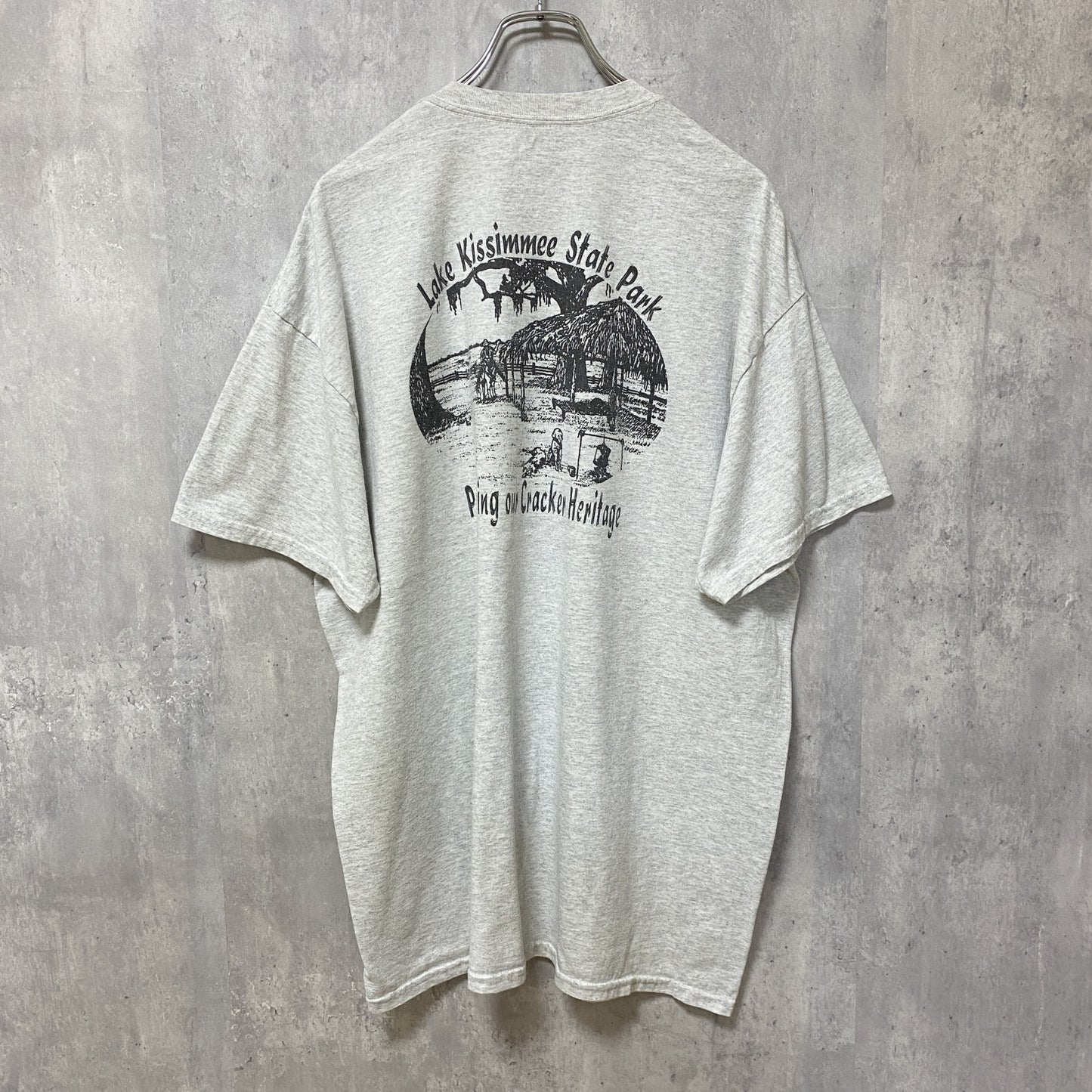 古着 used　GILDAN　ギルダン　半袖ワンポイントTシャツ　バックプリント　クルーネック　オーバーサイズ　Lサイズ