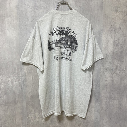 古着 used　GILDAN　ギルダン　半袖ワンポイントTシャツ　バックプリント　クルーネック　オーバーサイズ　Lサイズ