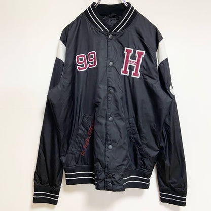 古着 used　HOLLISTER ホリスター　長袖ナイロンスタジャン　アウター　Los Angeles　黒　ブラック　Sサイズ