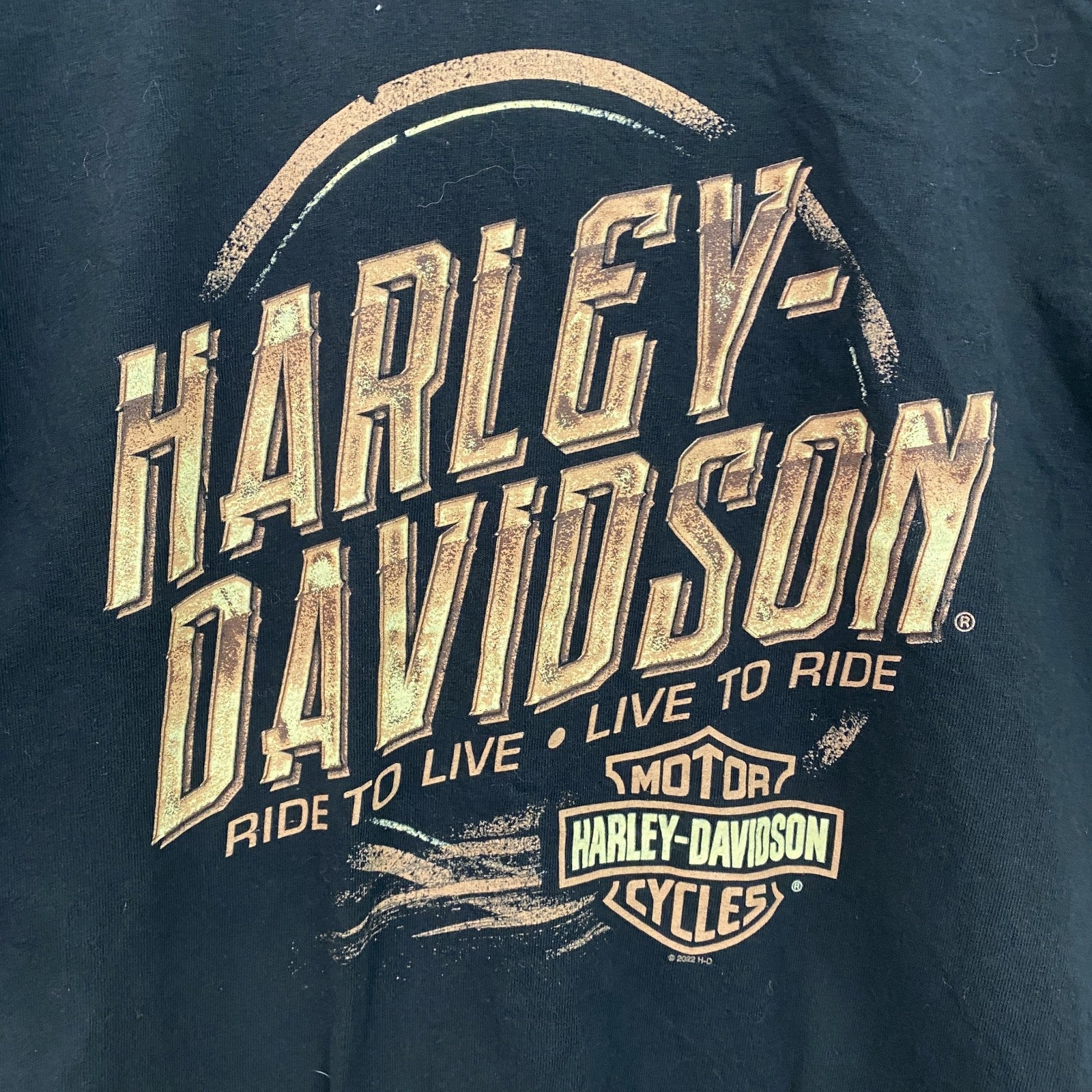 HARLEY DAVIDSON　ハーレーダビッドソン　半袖両面プリントTシャツ　黒　ブラック　XLサイズ