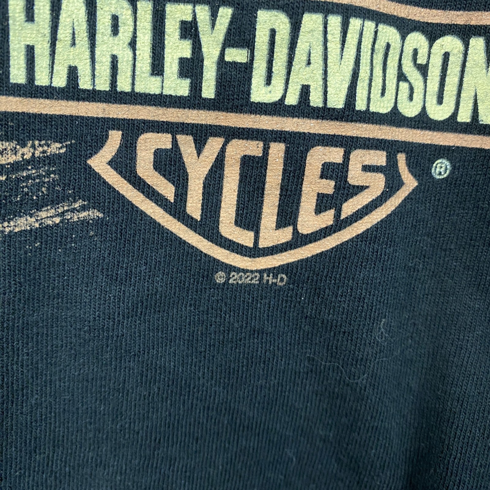 HARLEY DAVIDSON　ハーレーダビッドソン　半袖両面プリントTシャツ　黒　ブラック　XLサイズ