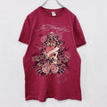 Ed Hardy　エドハーディ　半袖プリントTシャツ　タトゥーデザイン　赤　レッド　Lサイズ　