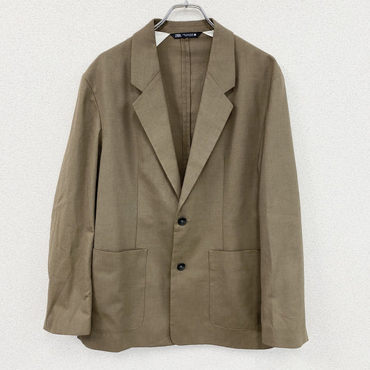 ZARA　ザラ　テーラードジャケット　ブレザー　2B　茶色　ブラウン　40サイズ