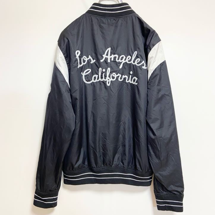 古着 used　HOLLISTER ホリスター　長袖ナイロンスタジャン　アウター　Los Angeles　黒　ブラック　Sサイズ