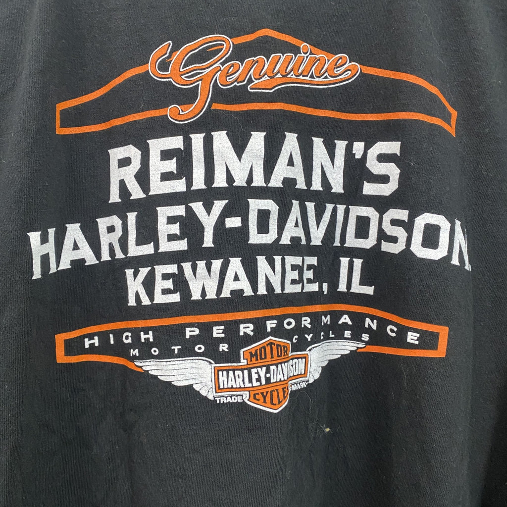 HARLEY DAVIDSON　ハーレーダビッドソン　半袖両面プリントTシャツ　黒　ブラック　XLサイズ