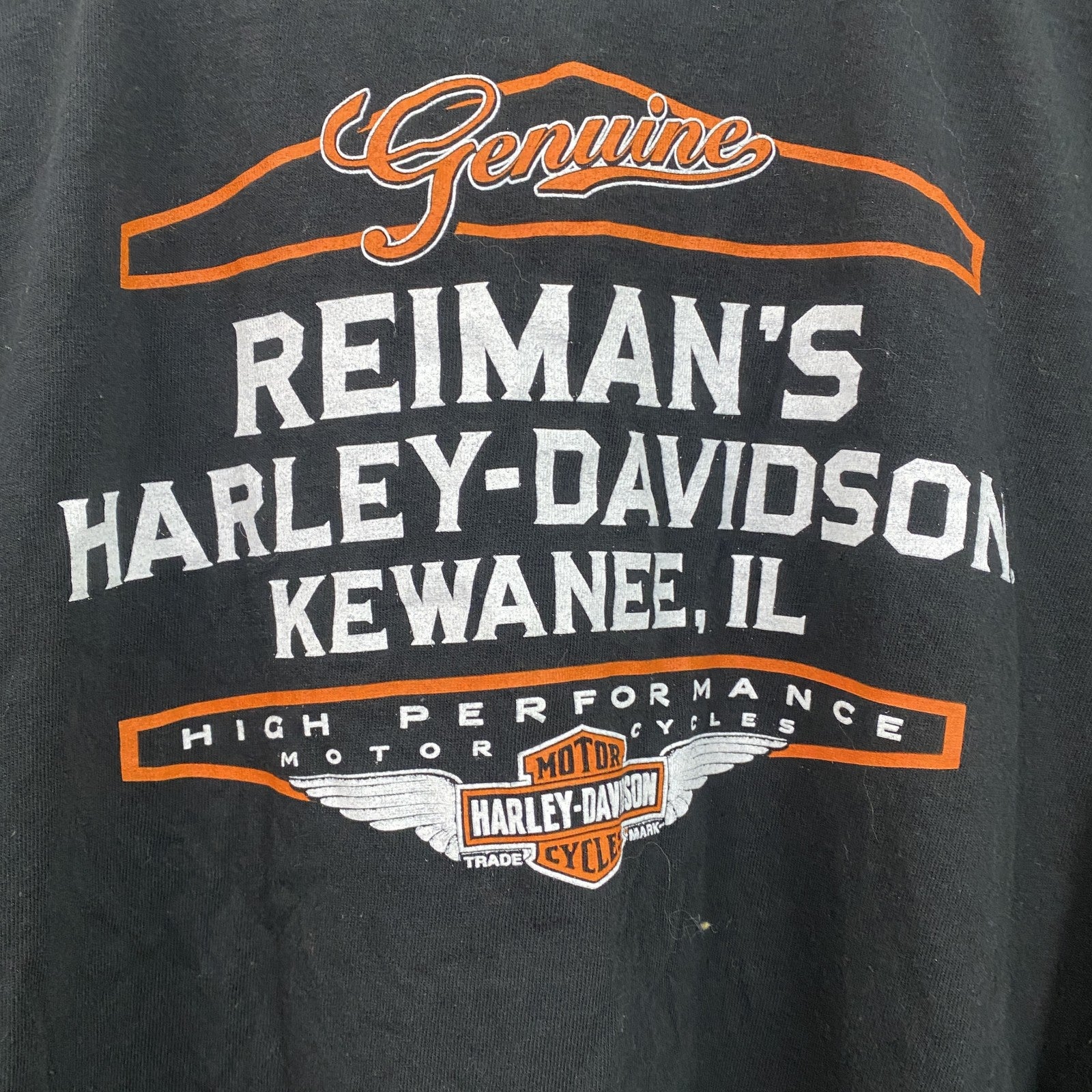 HARLEY DAVIDSON　ハーレーダビッドソン　半袖両面プリントTシャツ　黒　ブラック　XLサイズ