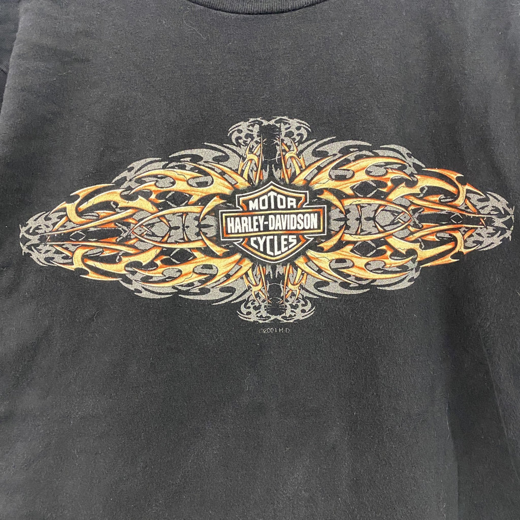 90s　HARLEY DAVIDSON　ハーレーダビッドソン　半袖プリントTシャツ　黒　ブラック　Sサイズ