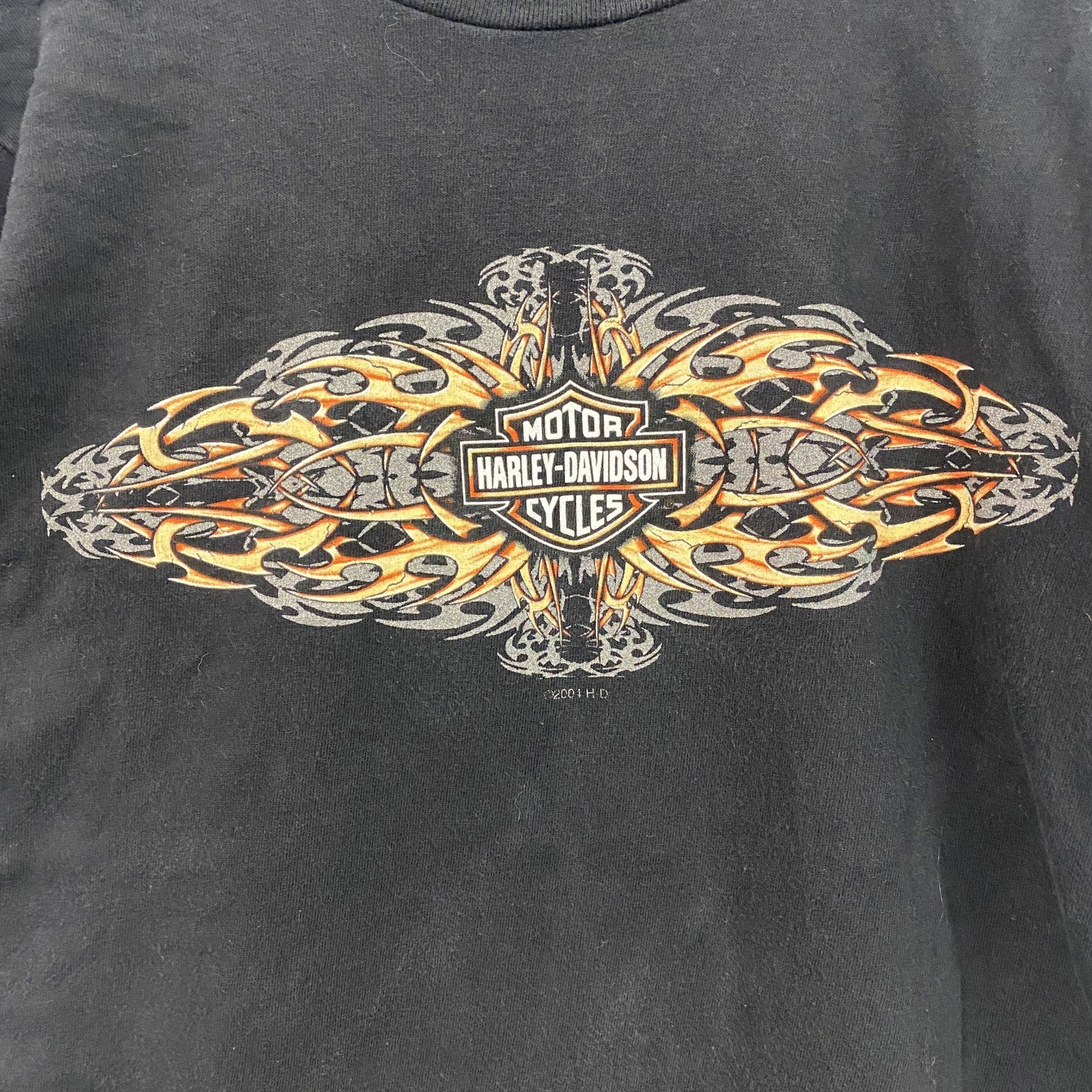 90s　HARLEY DAVIDSON　ハーレーダビッドソン　半袖プリントTシャツ　黒　ブラック　Sサイズ