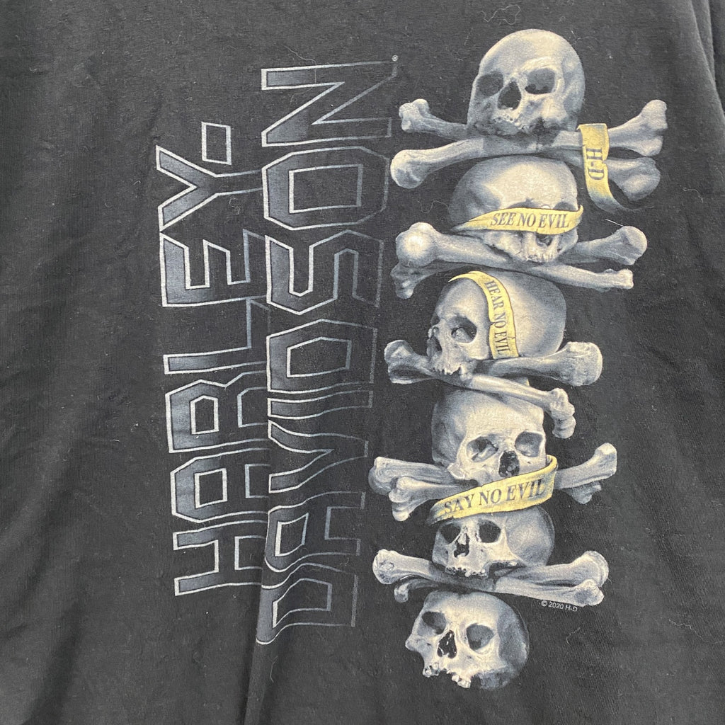 HARLEY DAVIDSON　ハーレーダビッドソン　半袖両面プリントTシャツ　黒　ブラック　XLサイズ