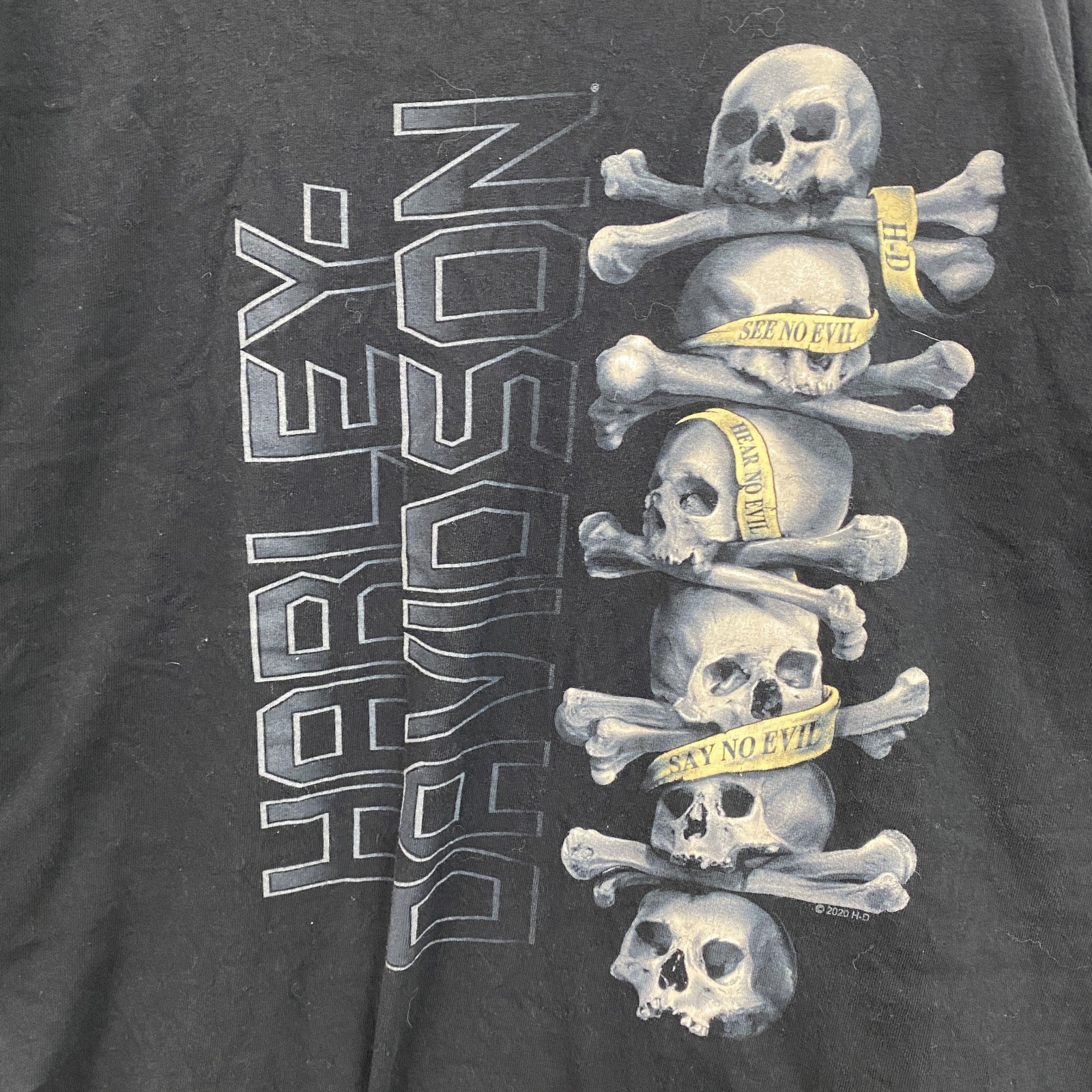 HARLEY DAVIDSON　ハーレーダビッドソン　半袖両面プリントTシャツ　黒　ブラック　XLサイズ