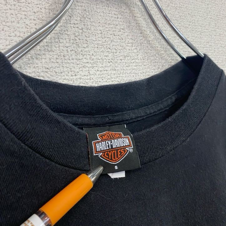 90s　HARLEY DAVIDSON　ハーレーダビッドソン　半袖プリントTシャツ　黒　ブラック　Sサイズ