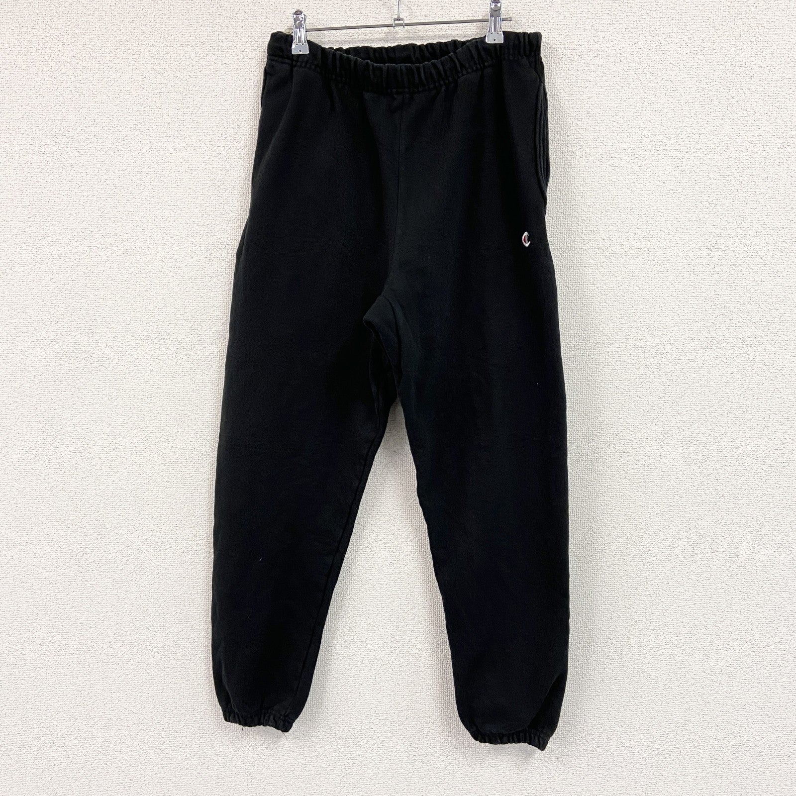 Champion　チャンピオン　リバースウィーブ　スウェットパンツ　ヘビーウエイト　ワンポイント　現行　黒　ブラック　Mサイズ