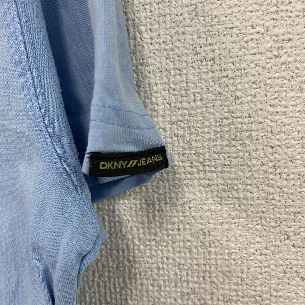 00s　DKNY　ダナキャランニューヨーク　半袖プリントTシャツ　ヴィンテージ　水色　ライトブルー